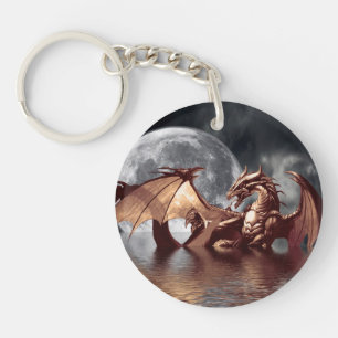 Dragon & Måne Fantasy Artwork