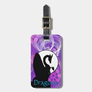 Dragon Måne I (Lila Flowered) Bagagebricka