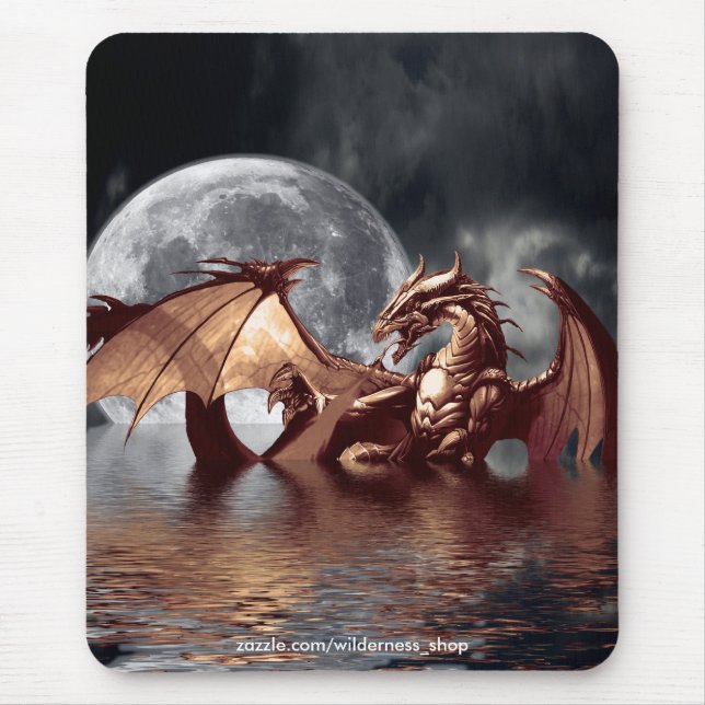 Dragon & Måne Mousepad Musmatta (Framsidan)