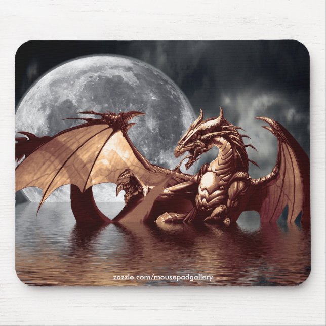 Dragon & Måne Mousepad Musmatta (Framsidan)