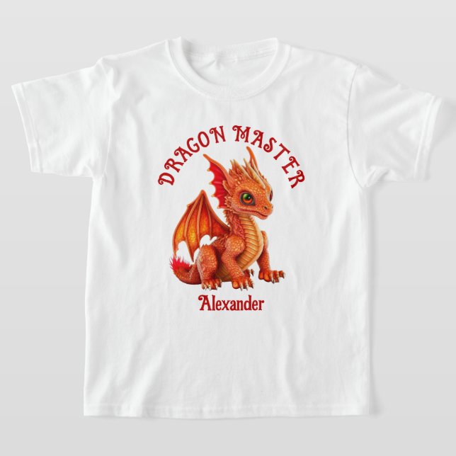 Dragon Master 3D-Orange Dragon Personalize T Shirt (Laydown)