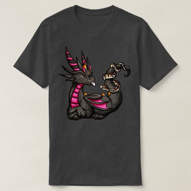 Dragon med Python T Shirt (Design framsida)