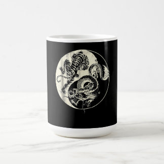 Dragon med tiger Tatto YIN och Yang Beast Fight Kaffemugg