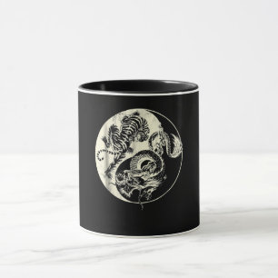 Dragon med tiger Tatto YIN och Yang Beast Fight Mugg