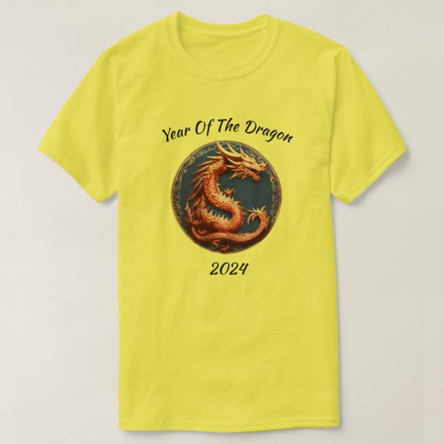 Dragon Medallion Kinesiskt nyår T Shirt (Design framsida)