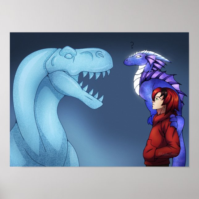 Dragon Meets Ice Dinosaur Poster (Framsidan)