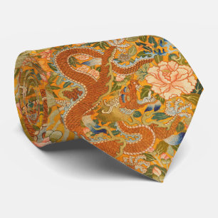 DRAGON MELLAN PEONIER,FLÖDEN,Blommigten GRÖNT LÖV Slips