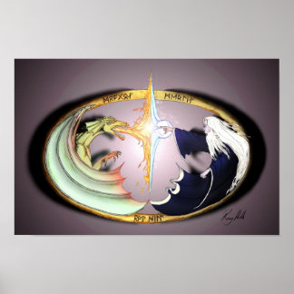 Dragon & Merlin Poster