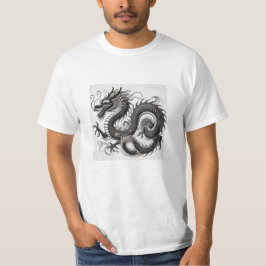 Dragón Místico en Blanco y Negro Economica T Shirt