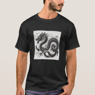 Dragón Místico en Blanco y Negro T Shirt