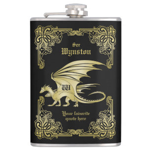 Dragon Monogram Guld, traditionell Bok Ram Fickplunta