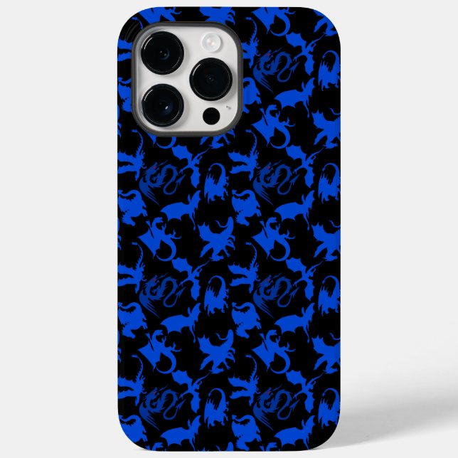 Dragon mönster 02 blue.bwx4 Black BG (Baksida)