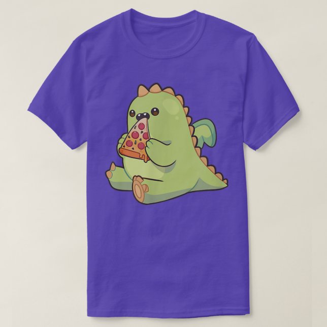 Dragon Monster Nom Pizza T-Shirt (Design framsida)