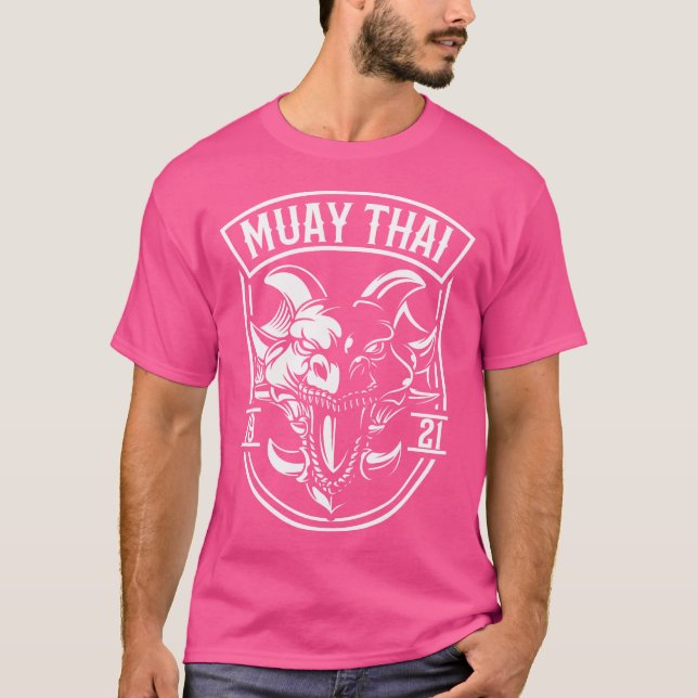 Dragon Muay Thai Thai Boxing Kickboxing T Shirt (Framsida)