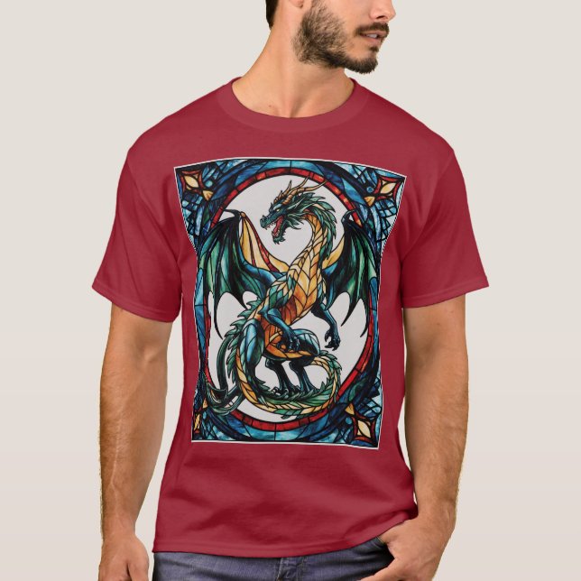 Dragon Mythical Masterbit, glastört, majestätiskt T Shirt (Framsida)