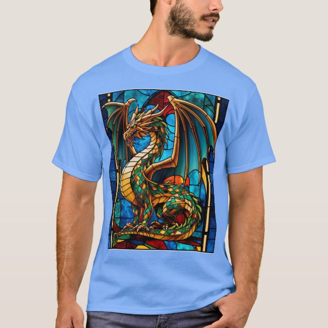 Dragon Mythical Masterbit, glastört, majestätiskt T Shirt (Framsida)