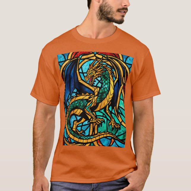 Dragon Mythical Masterbit, glastört, majestätiskt T Shirt (Framsida)