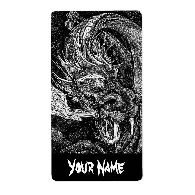 Dragon 'Namn' etikett stor Fraktsedel (Framsidan)