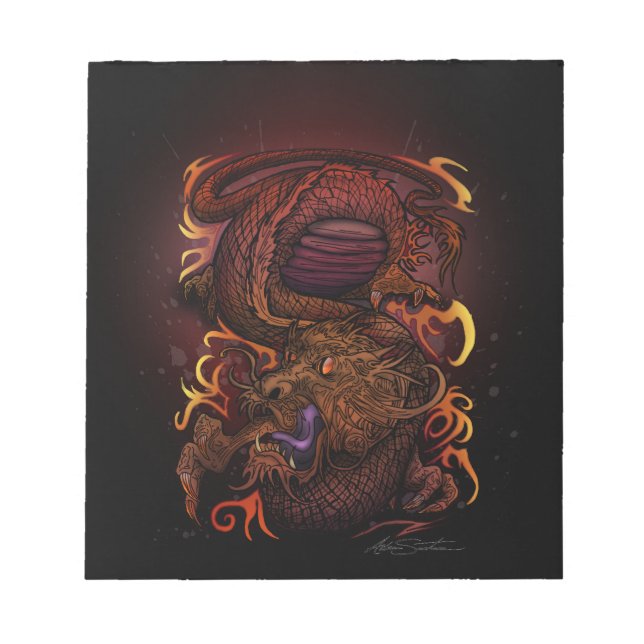 Dragon (Namnteckning design) Anteckningsblock (Framsida)