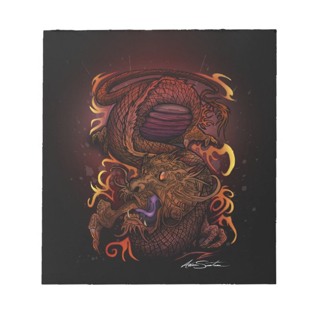 Dragon (Namnteckning design) Anteckningsblock (Framsida)