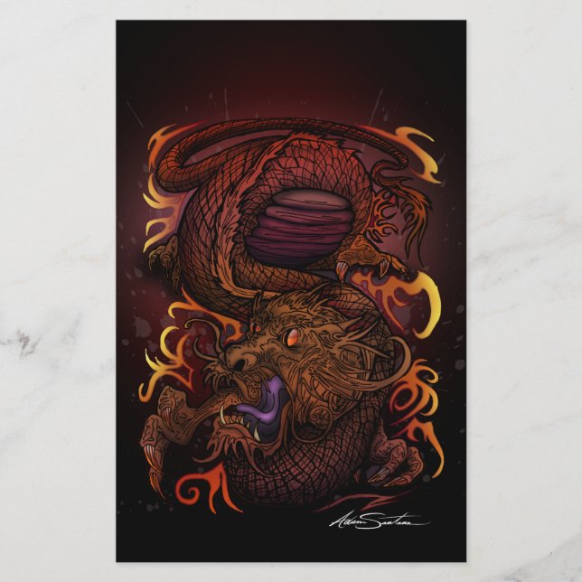 Dragon (Namnteckning design) Brevpapper (Framsida)