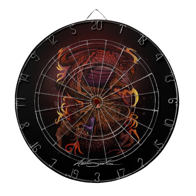 Dragon (Namnteckning design) Darttavla (Framsidan)
