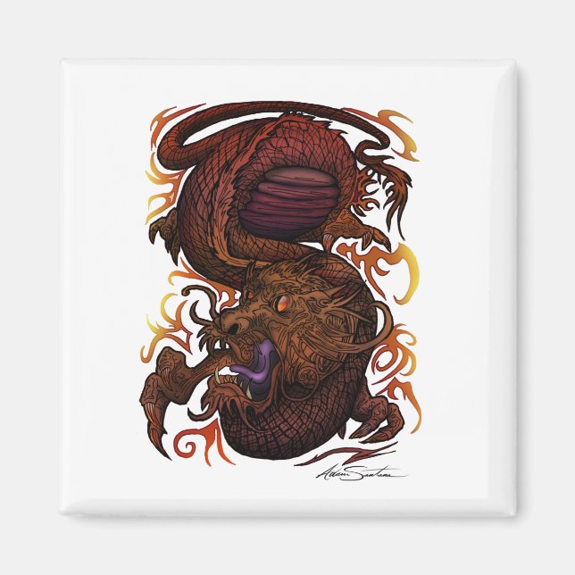 Dragon (Namnteckning design) Magnet (Framsidan)