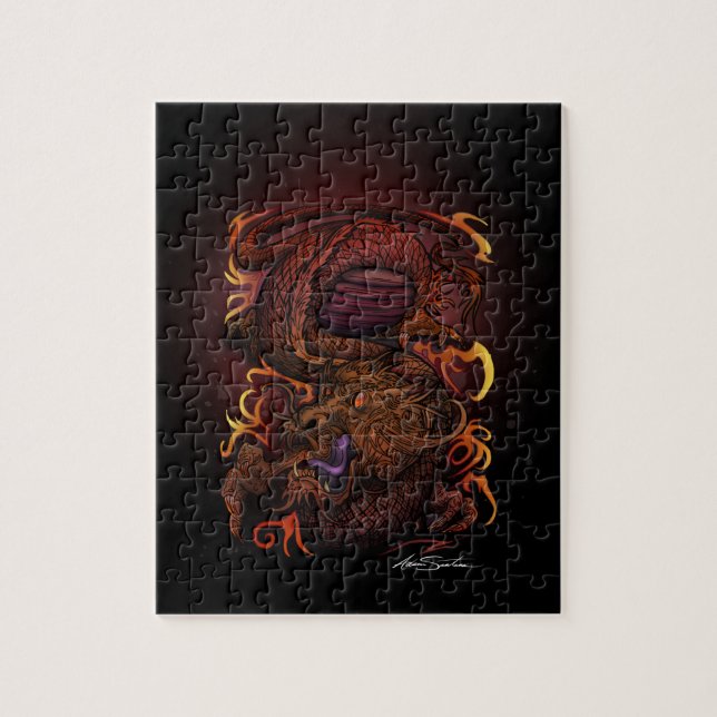 Dragon (Namnteckning design) Pussel (Vertikal)