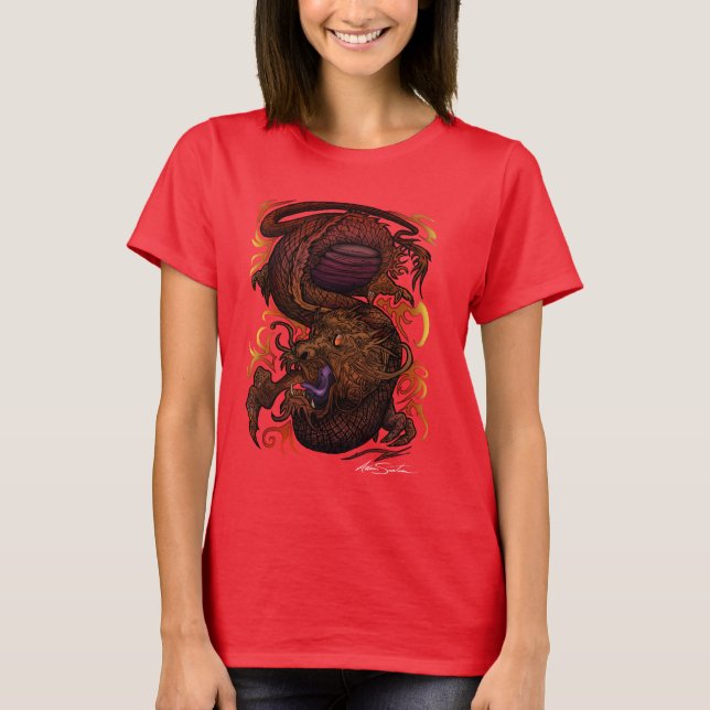 Dragon (Namnteckning design) Tee Shirt (Framsida)