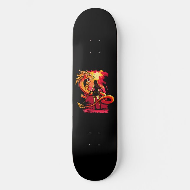 Dragon Ninja Girl Skateboard Deck (Framsida)