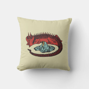 Dragon och Dragon Queen Art nouveau stil Throw Kudde