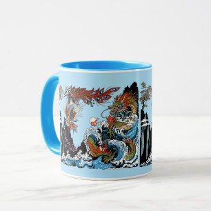 Dragon och Feng Huang. Illustration by Insima Mugg