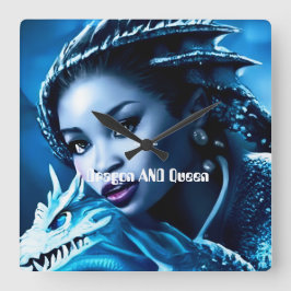 Dragon och Hans Rider-Wall Clock Fyrkantig Klocka