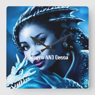 Dragon och Hans Rider-Wall Clock Fyrkantig Klocka