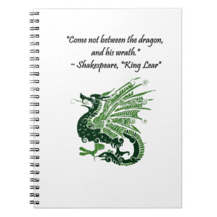 Dragon och hans Tecknad Kung Lear Shakespeare Anteckningsbok