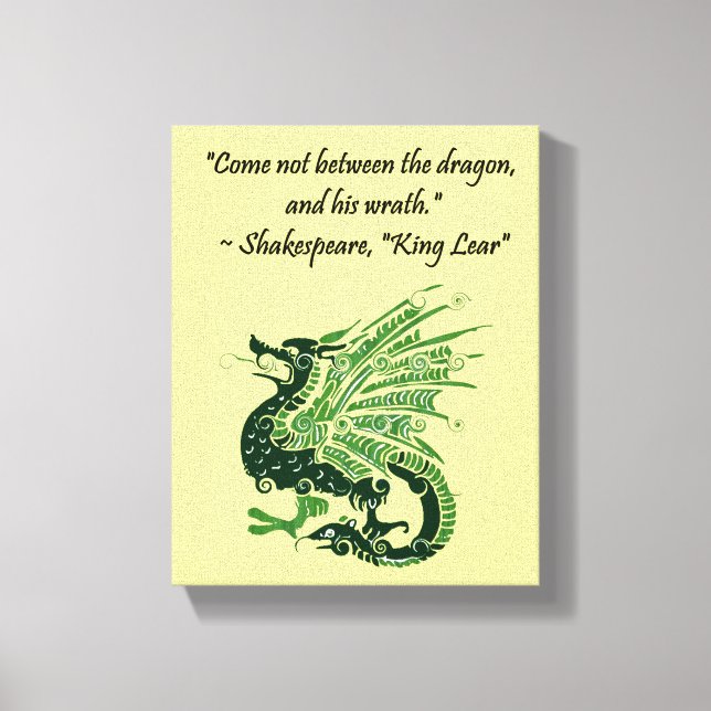 Dragon och hans Tecknad Kung Lear Shakespeare Canvastryck (Framsida)