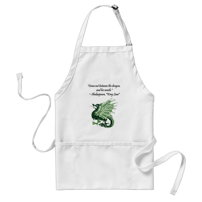 Dragon och hans Tecknad Kung Lear Shakespeare Förkläde (Framsidan)