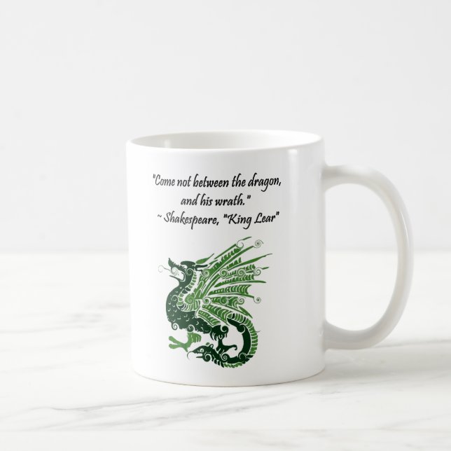 Dragon och hans Tecknad Kung Lear Shakespeare Kaffemugg (Höger)