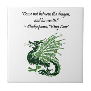 Dragon och hans Tecknad Kung Lear Shakespeare Kakelplatta