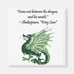 Dragon och hans Tecknad Kung Lear Shakespeare Magnet
