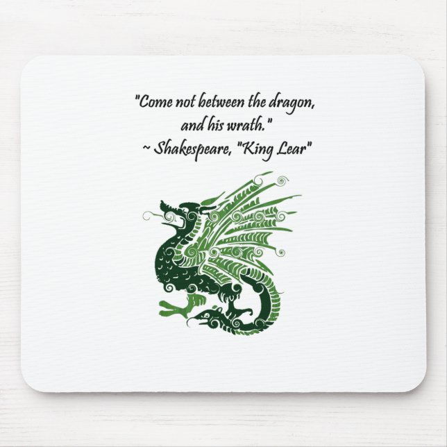 Dragon och hans Tecknad Kung Lear Shakespeare Musmatta (Framsidan)
