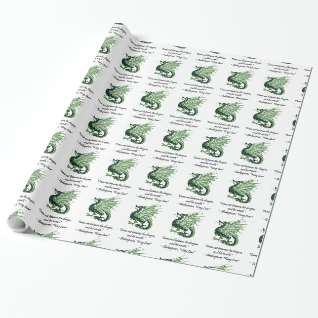 Dragon och hans Tecknad Kung Lear Shakespeare Presentpapper (Utrullad)