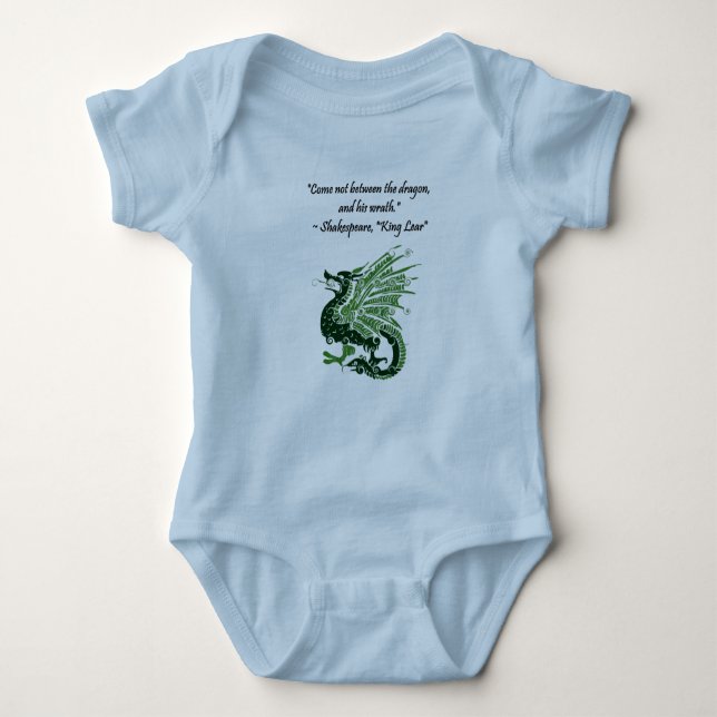Dragon och hans Tecknad Kung Lear Shakespeare T Shirt (Framsida)