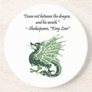 Dragon och hans Tecknad Kung Lear Shakespeare Underlägg Sandsten