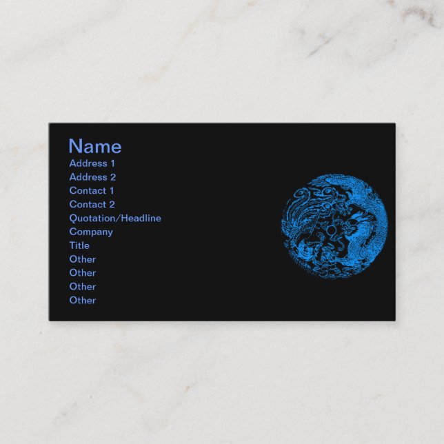 Dragon och Phoenix-Affärskortet Visitkort (Framsida)