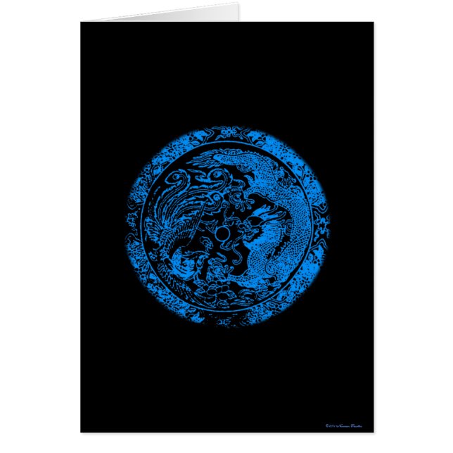 Dragon och Phoenix Card Hälsningskort (Framsidan)