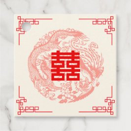 Dragon och Phoenix red chinese bröllop Gåvor Etiketter