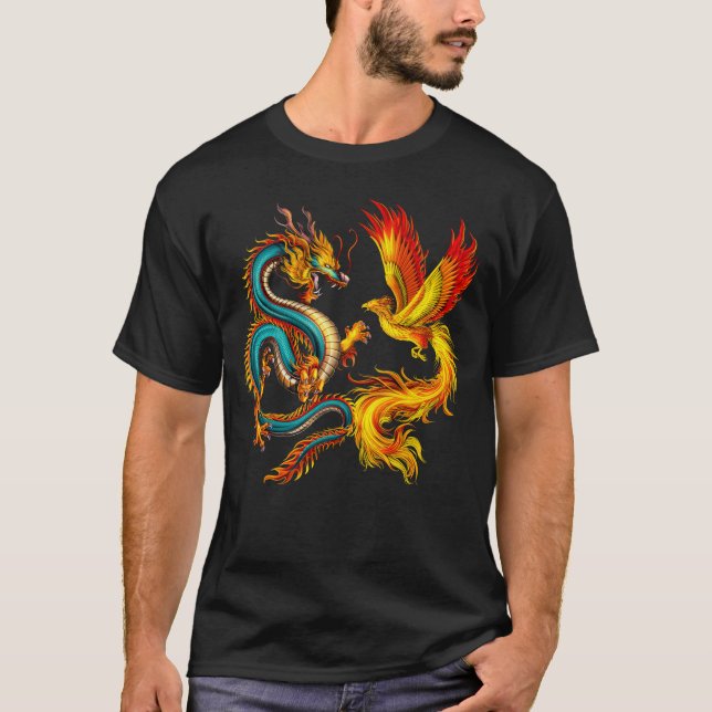 Dragon och Phoenix T Shirt (Framsida)