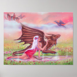 Dragon och princess "Poppy and Polly" av Renee Poster