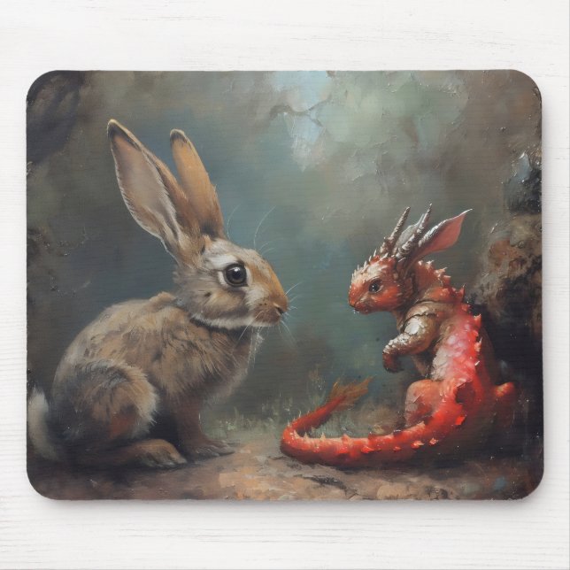 Dragon och Rabbit Fantasy Musmatta (Framsidan)